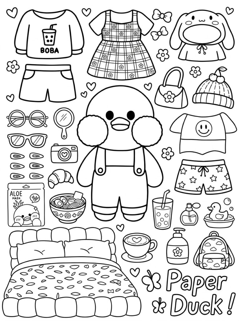 Paper Duck in overall met boba trui en camera