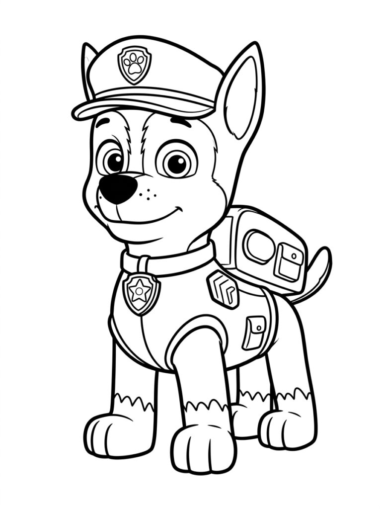 Chase rechtop in politieuniform