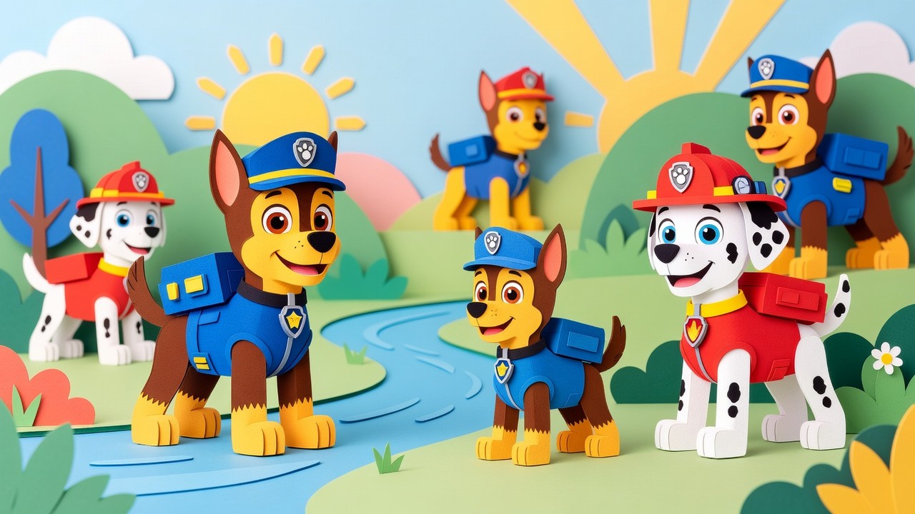 Paw Patrol Kleurplaten kleurrijke 16:9 thumbnail