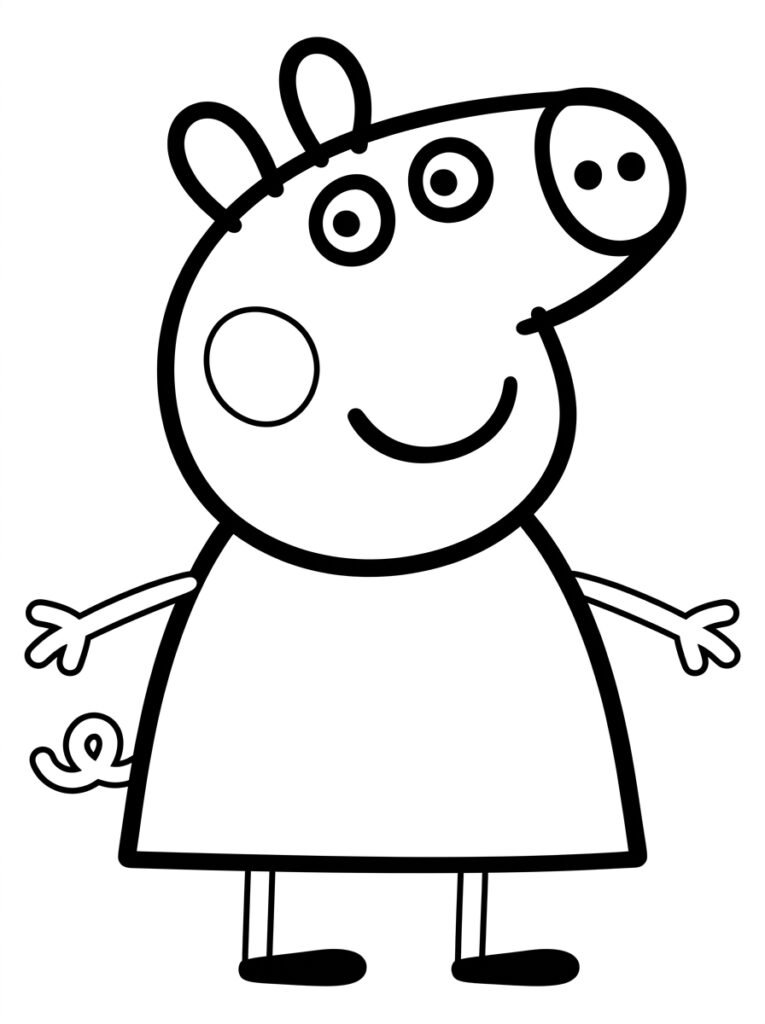 Peppa Pig lacht met uitgestrekte armen