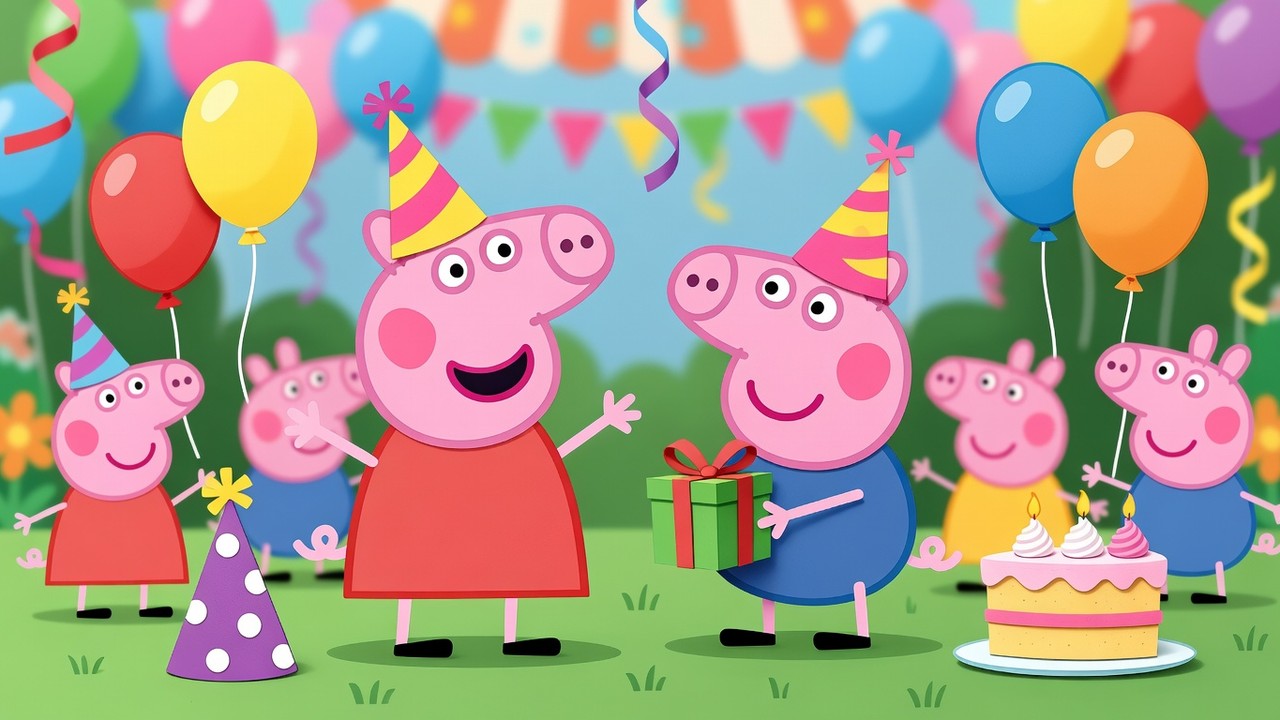 Peppa Pig Verjaardag Kleurplaten