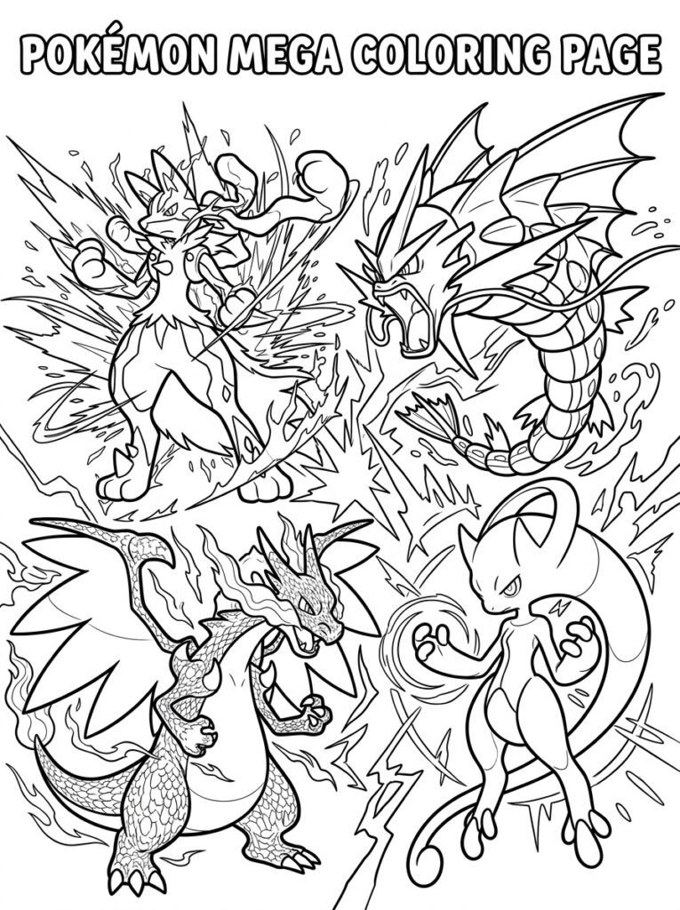 Mega Lucario, Rayquaza, Charizard en Mewtwo