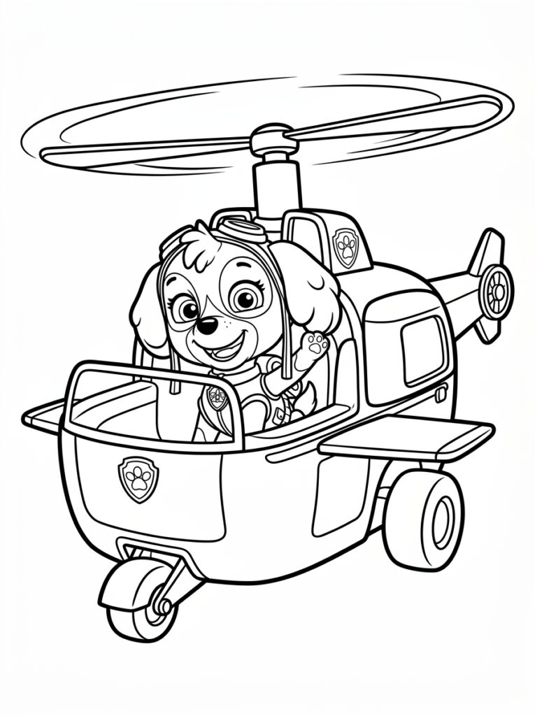 Skye wuivend vanuit cockpit van helikopter