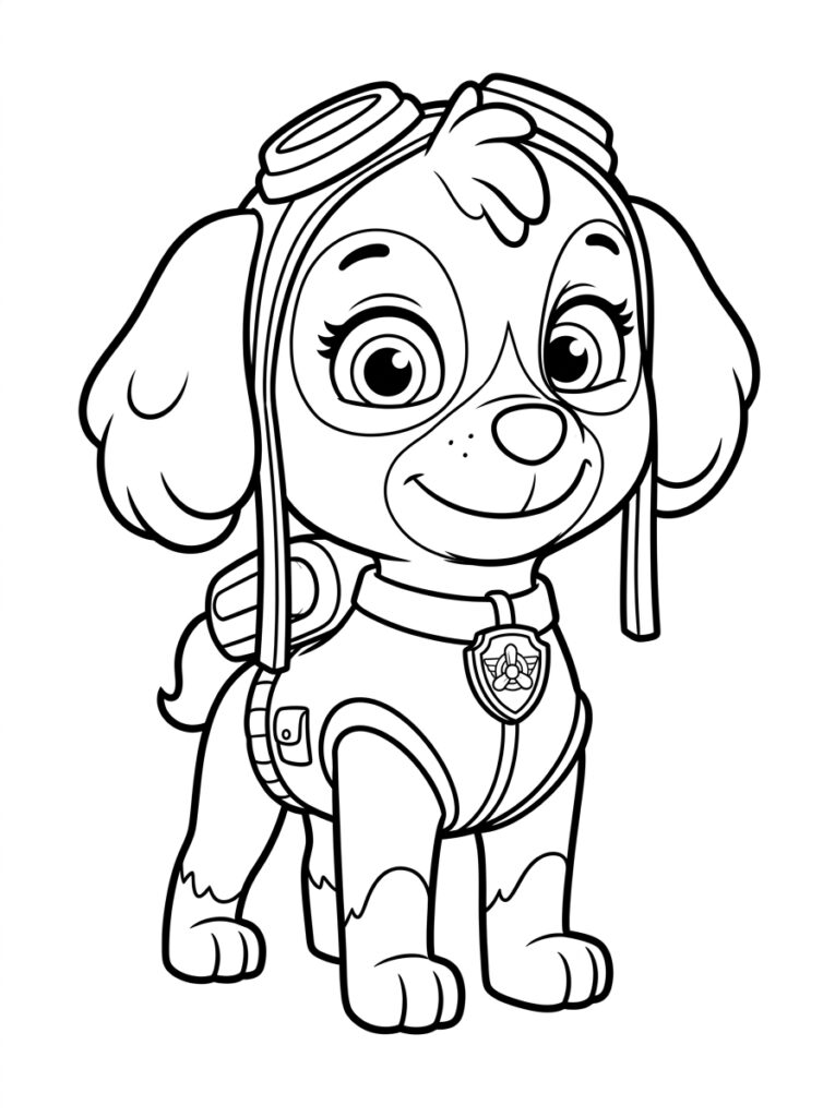 Skye met vliegbril badge en uniform