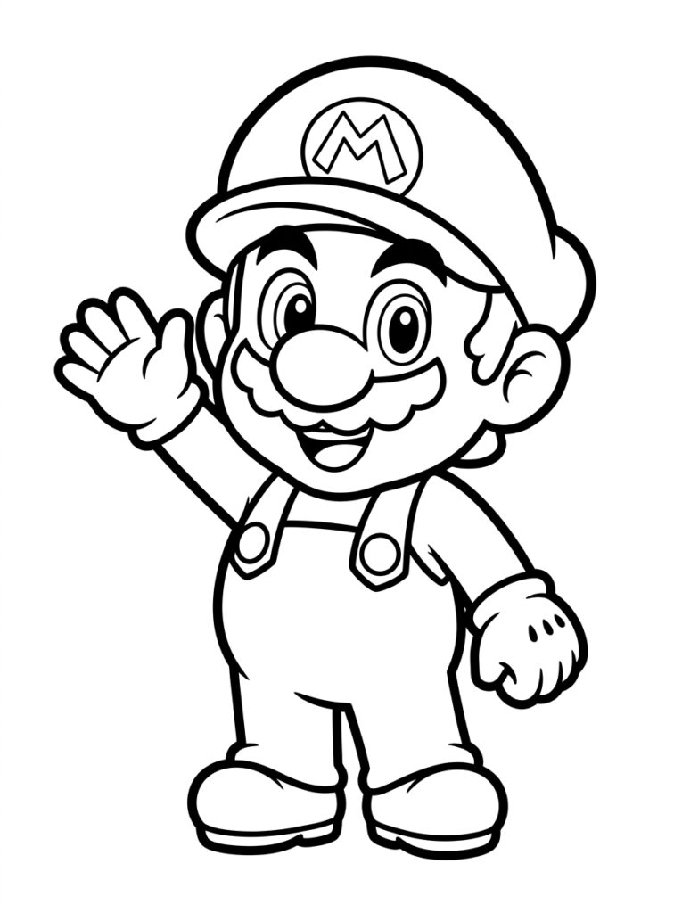 Super Mario zwaait met zijn hand