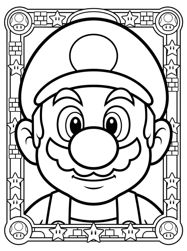 Mario met hoed omringd door sterren en bakstenen