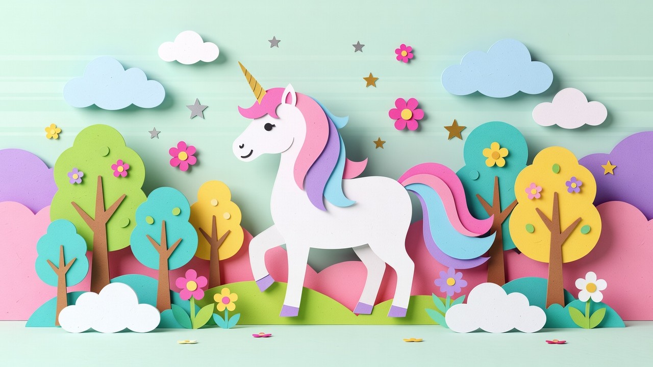 Unicorn Kleurplaten kleurrijke 16:9 thumbnail