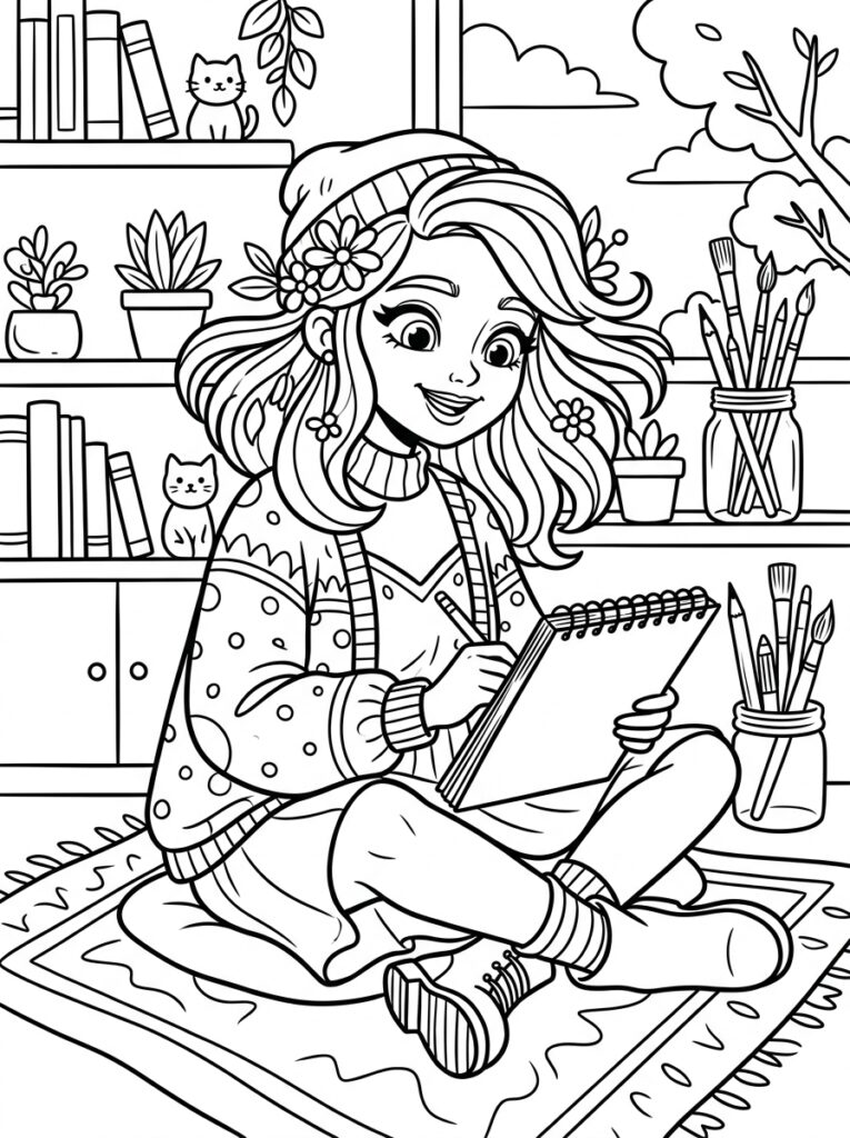 Creachick Kleurplaten (Gratis PDF Printables) 01 - gratis kleurplaat om te printen