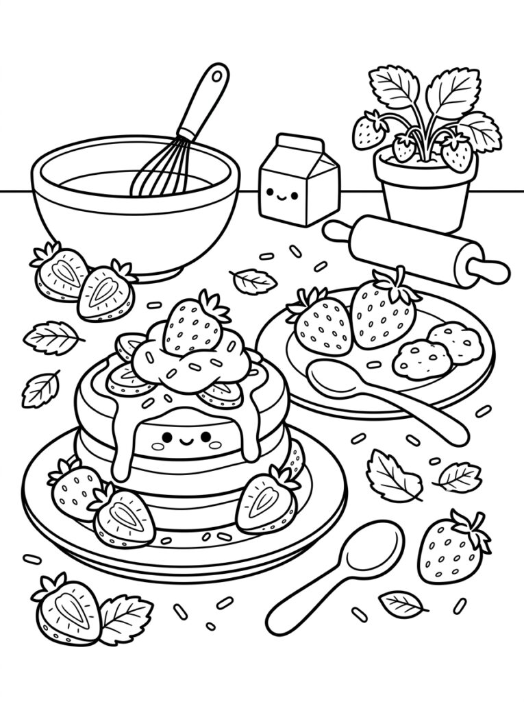 Aardbeien Kleurplaten (Gratis PDF Printables) 10 - gratis kleurplaat om te printen
