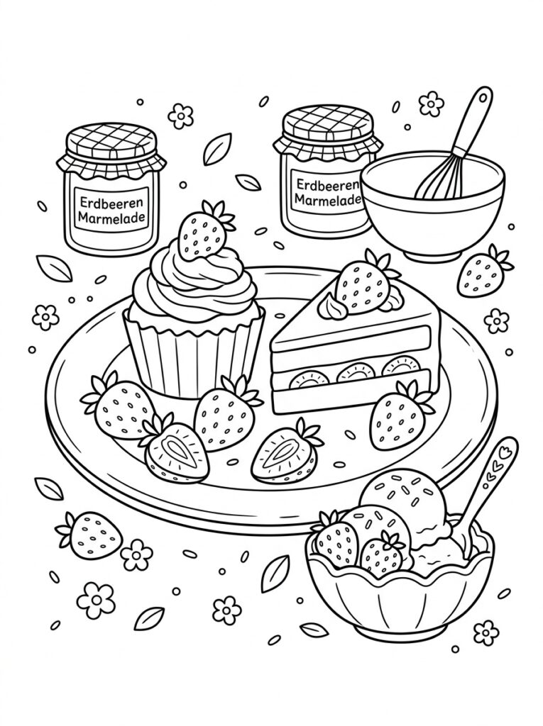 Aardbeien Kleurplaten (Gratis PDF Printables) 13 - gratis kleurplaat om te printen