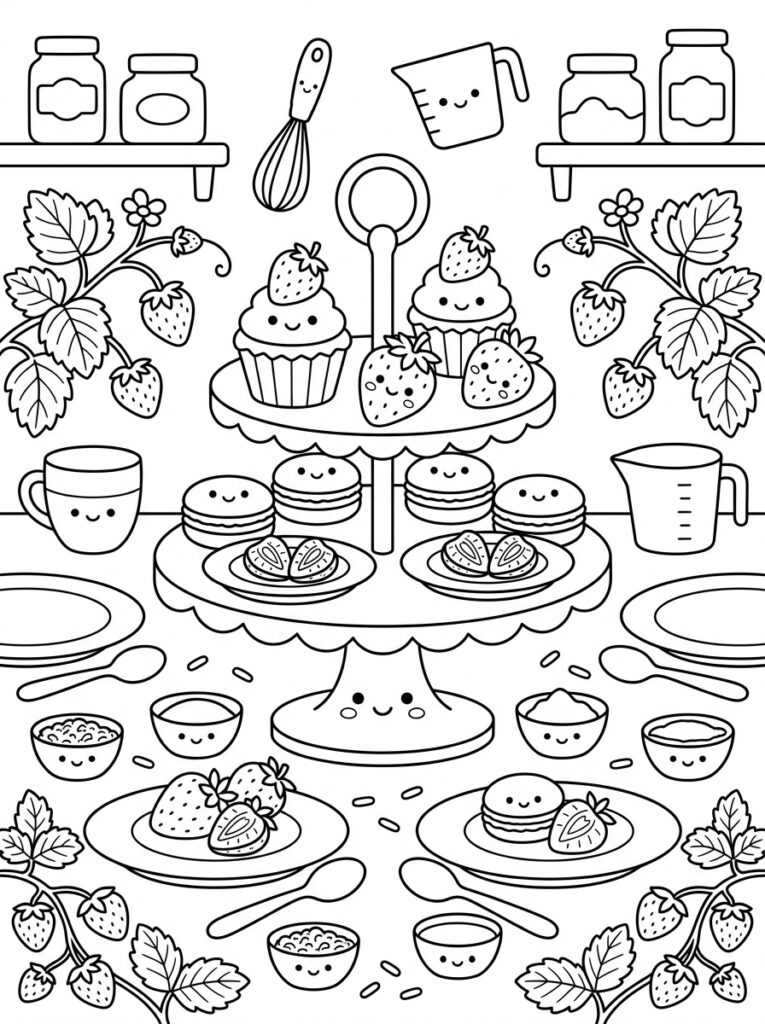 Aardbeien Kleurplaten (Gratis PDF Printables) 17 - gratis kleurplaat om te printen