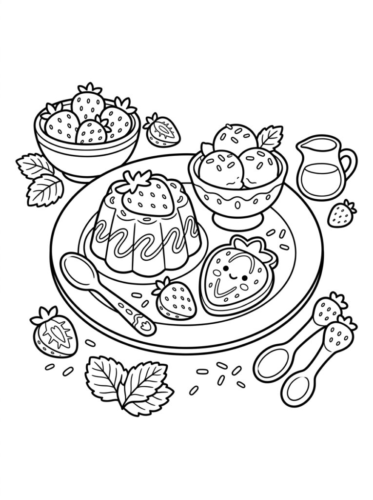 Aardbeien Kleurplaten (Gratis PDF Printables) 27 - gratis kleurplaat om te printen