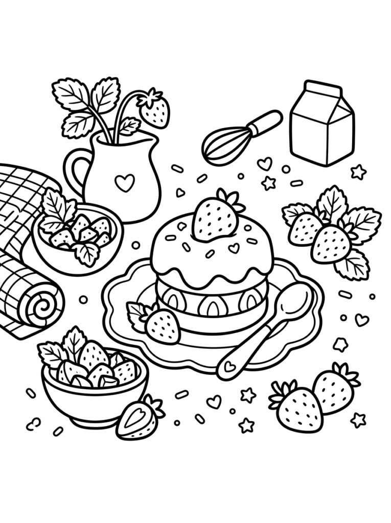 Aardbeien Kleurplaten (Gratis PDF Printables) 28 - gratis kleurplaat om te printen