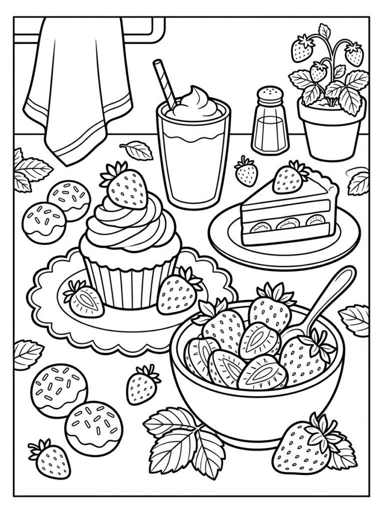 Aardbeien Kleurplaten (Gratis PDF Printables) 29 - gratis kleurplaat om te printen