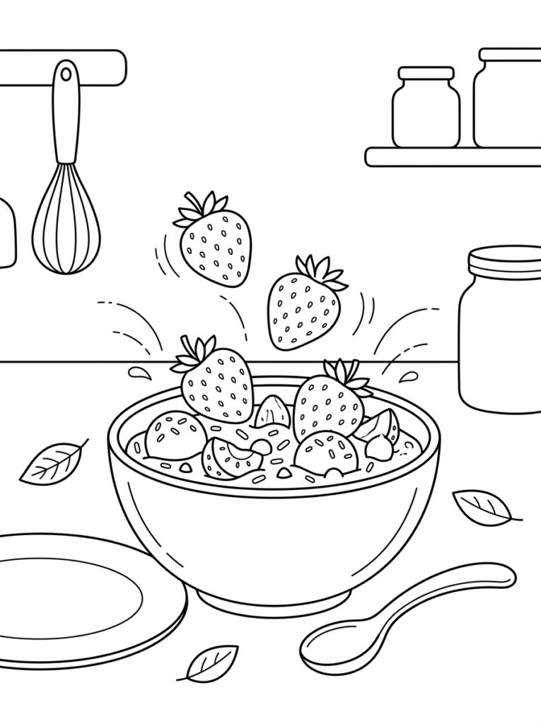 Aardbeien Kleurplaten (Gratis PDF Printables) 32 - gratis kleurplaat om te printen