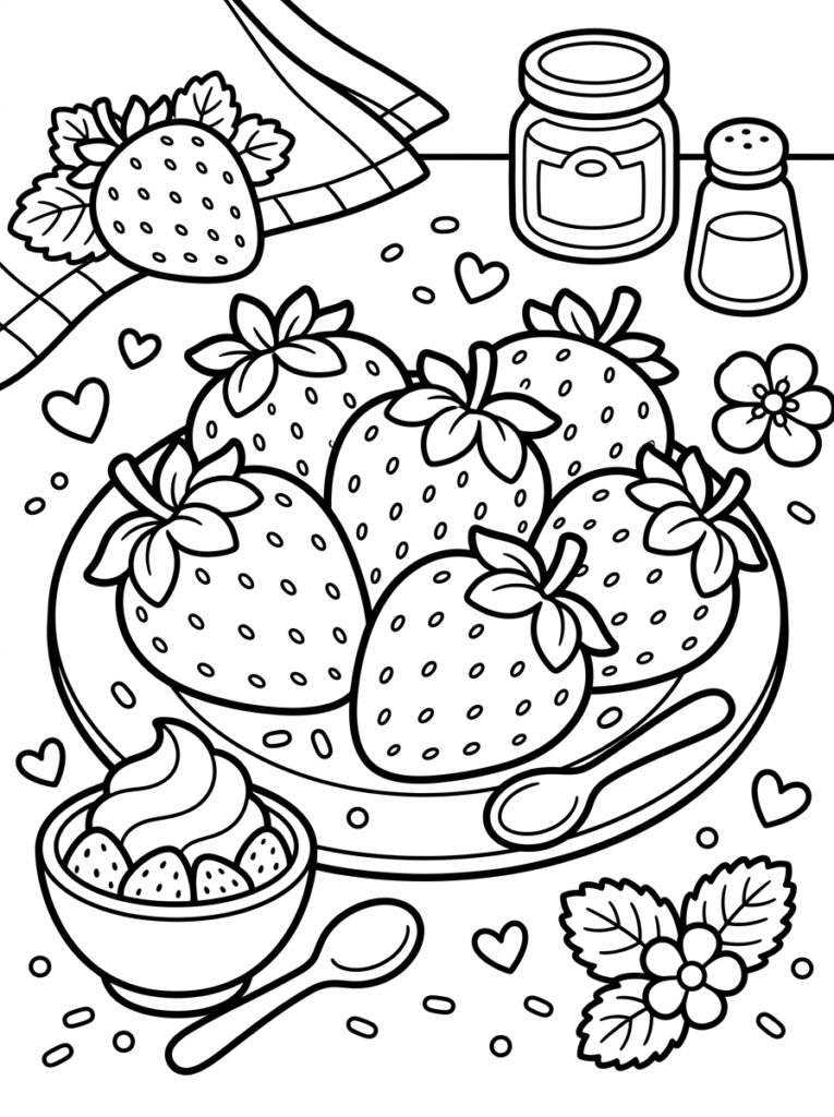 Aardbeien Kleurplaten (Gratis PDF Printables) 35 - gratis kleurplaat om te printen