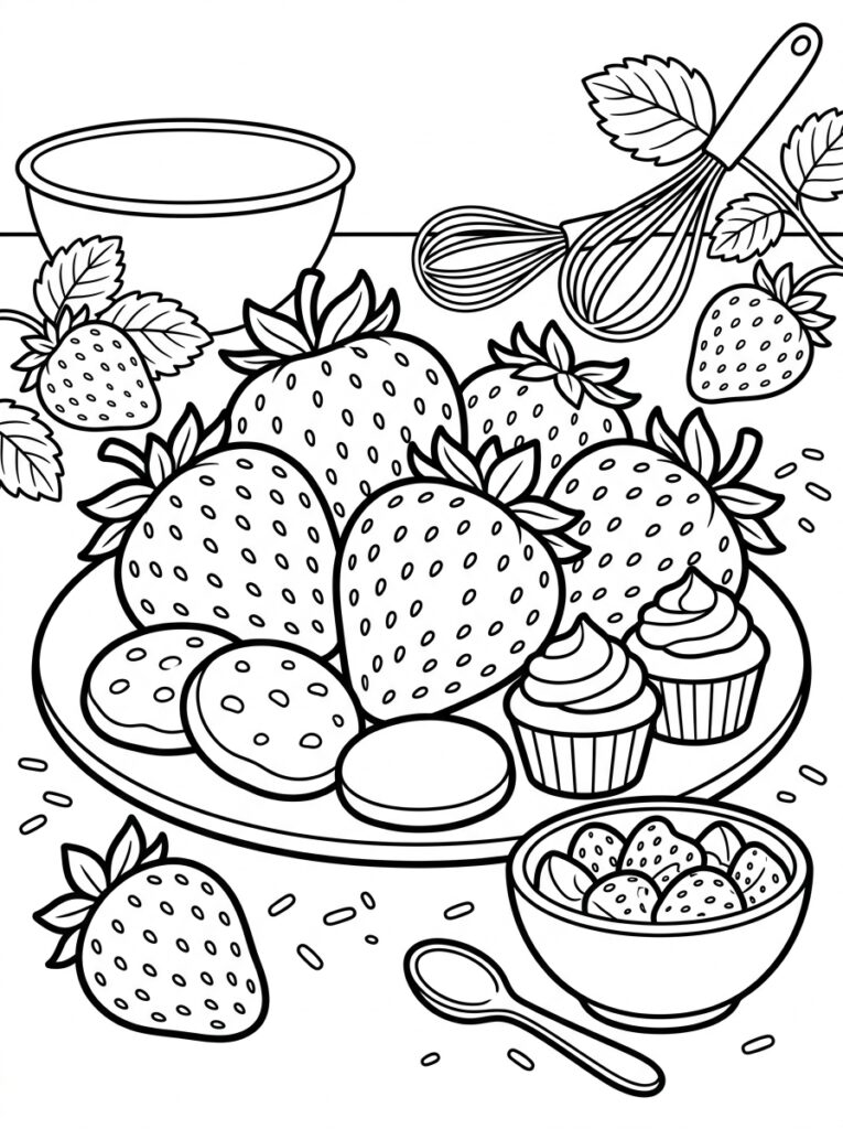 Aardbeien Kleurplaten (Gratis PDF Printables) 36 - gratis kleurplaat om te printen