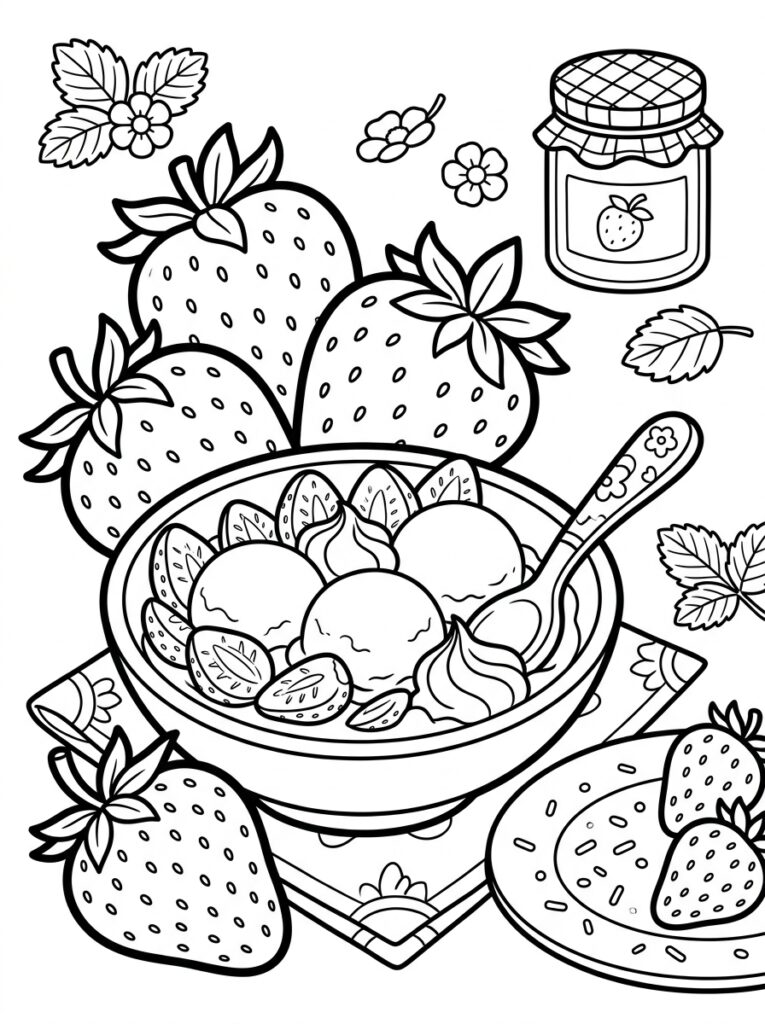 Aardbeien Kleurplaten (Gratis PDF Printables) 37 - gratis kleurplaat om te printen