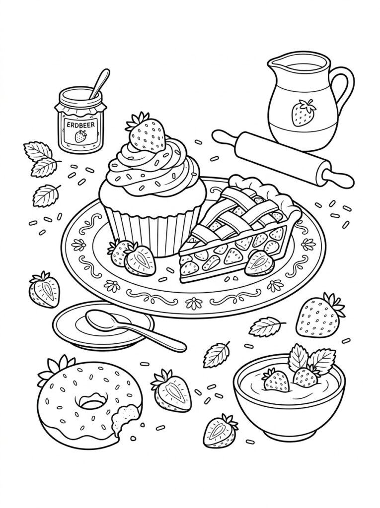 Aardbeien Kleurplaten (Gratis PDF Printables) 38 - gratis kleurplaat om te printen