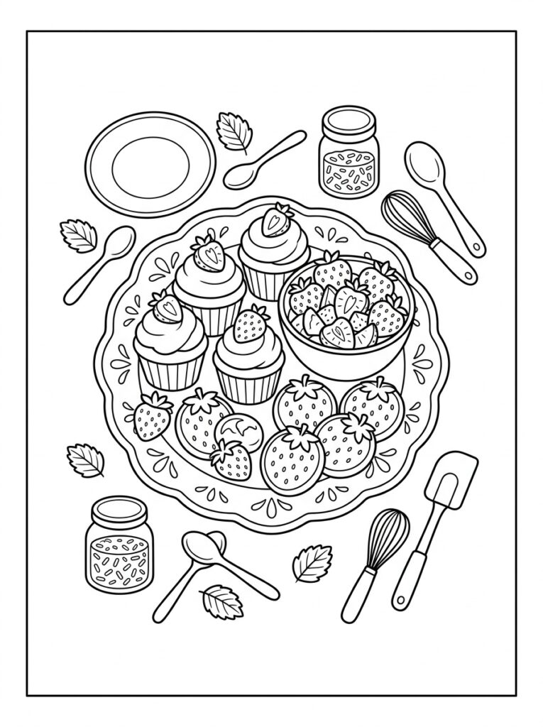 Aardbeien Kleurplaten (Gratis PDF Printables) 40 - gratis kleurplaat om te printen