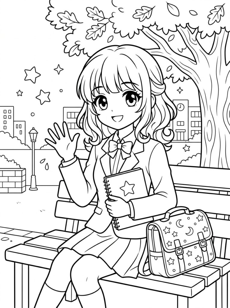 Anime Kleurplaten (Gratis PDF Printables) 08 - gratis kleurplaat om te printen