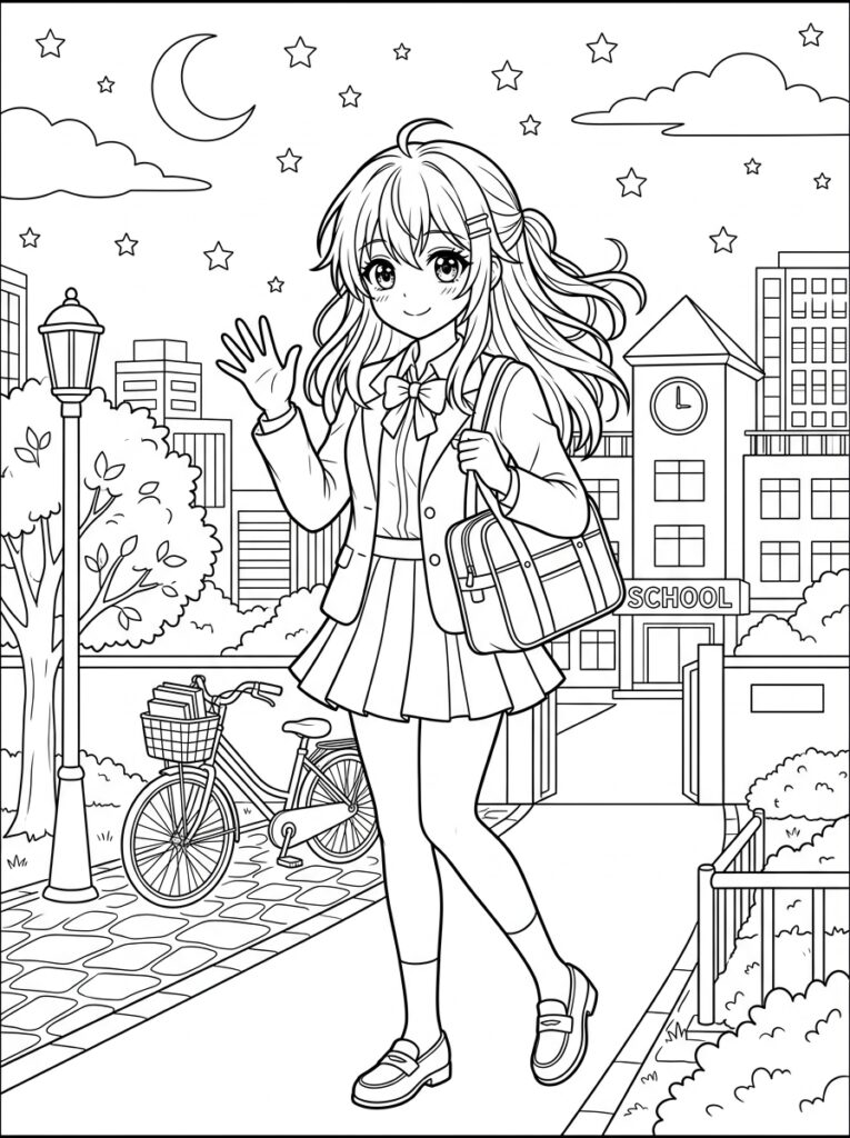 Anime Kleurplaten (Gratis PDF Printables) 09 - gratis kleurplaat om te printen