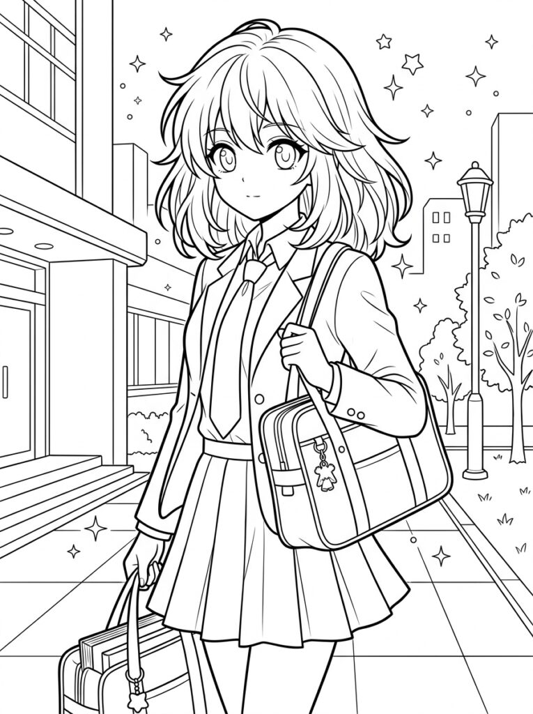 Anime Kleurplaten (Gratis PDF Printables) 12 - gratis kleurplaat om te printen