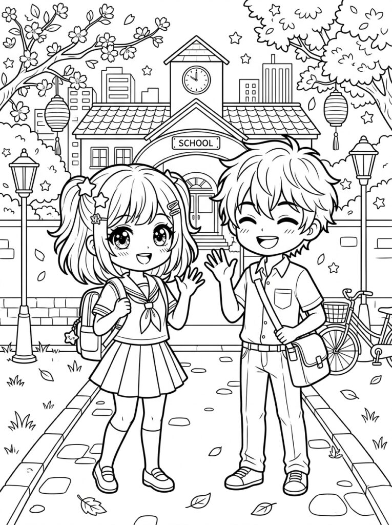 Anime Kleurplaten (Gratis PDF Printables) 20 - gratis kleurplaat om te printen