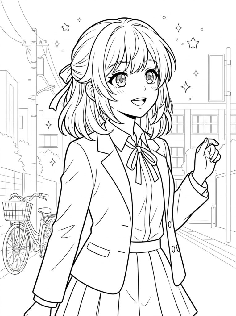 Anime Kleurplaten (Gratis PDF Printables) 23 - gratis kleurplaat om te printen