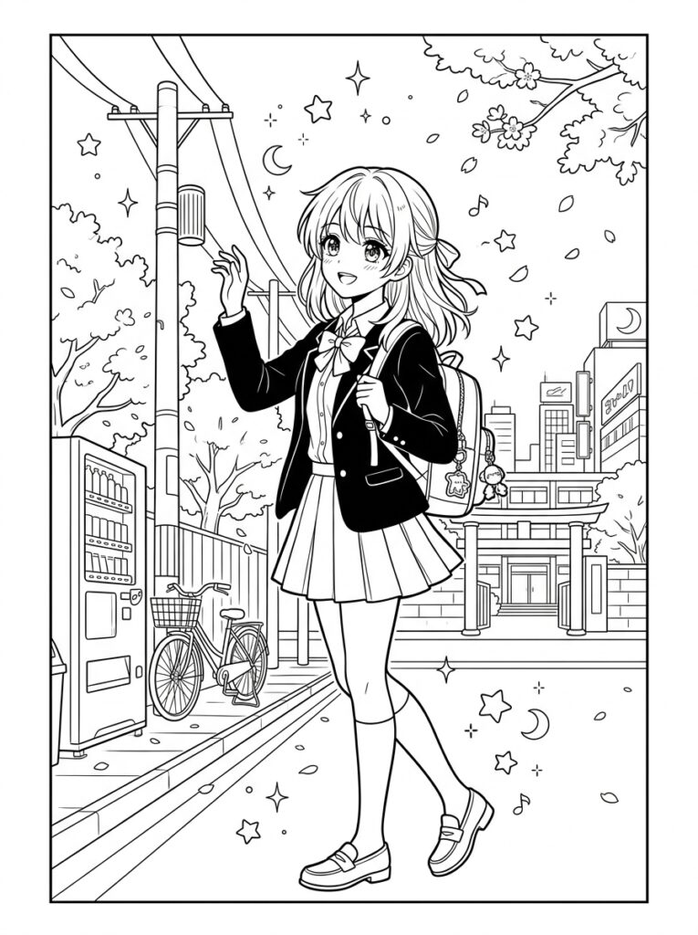 Anime Kleurplaten (Gratis PDF Printables) 24 - gratis kleurplaat om te printen