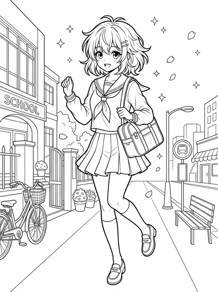Anime Kleurplaten (Gratis PDF Printables) 26 - gratis kleurplaat om te printen