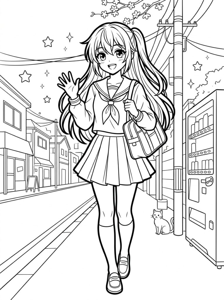 Anime Kleurplaten (Gratis PDF Printables) 27 - gratis kleurplaat om te printen