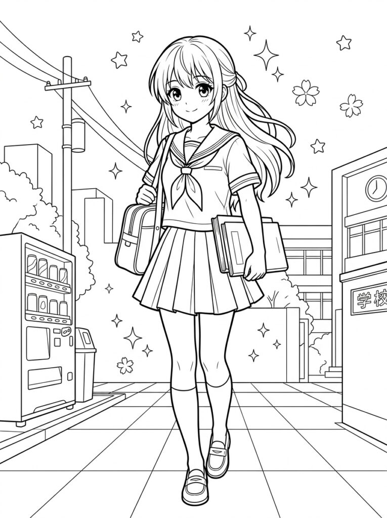 Anime Kleurplaten (Gratis PDF Printables) 28 - gratis kleurplaat om te printen