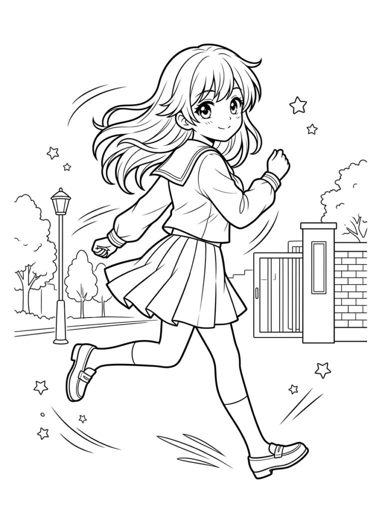 Anime Kleurplaten (Gratis PDF Printables) 29 - gratis kleurplaat om te printen