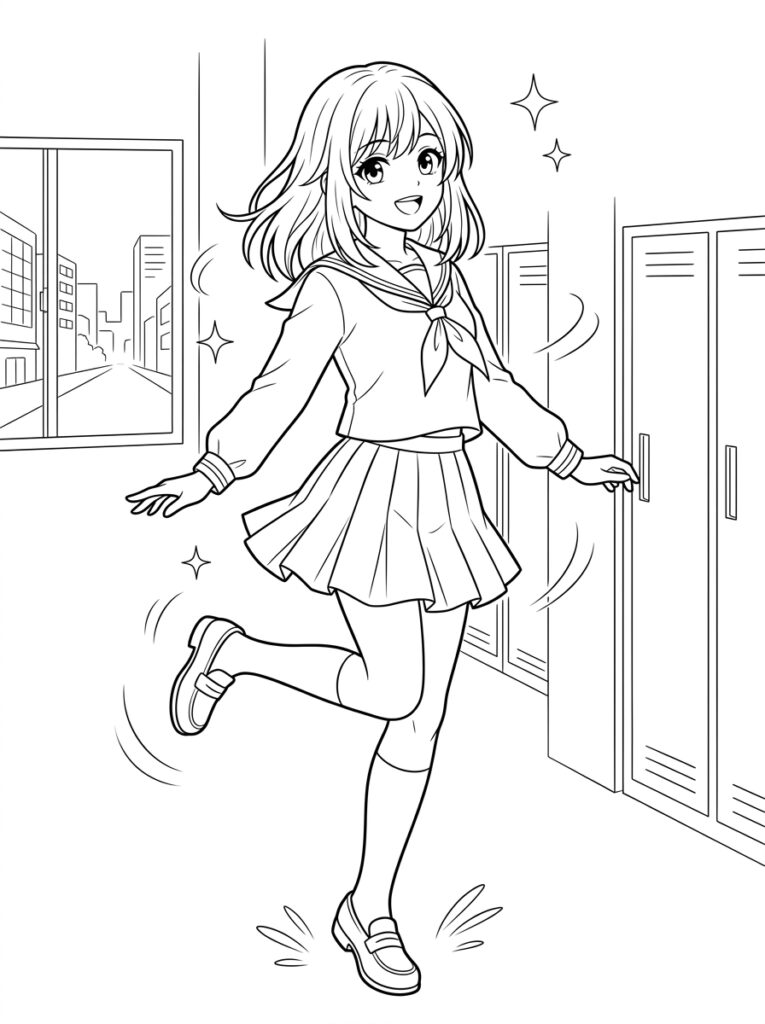 Anime Kleurplaten (Gratis PDF Printables) 31 - gratis kleurplaat om te printen