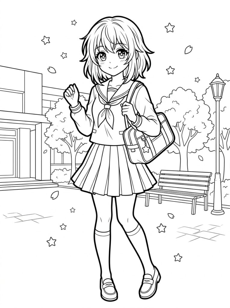 Anime Kleurplaten (Gratis PDF Printables) 37 - gratis kleurplaat om te printen