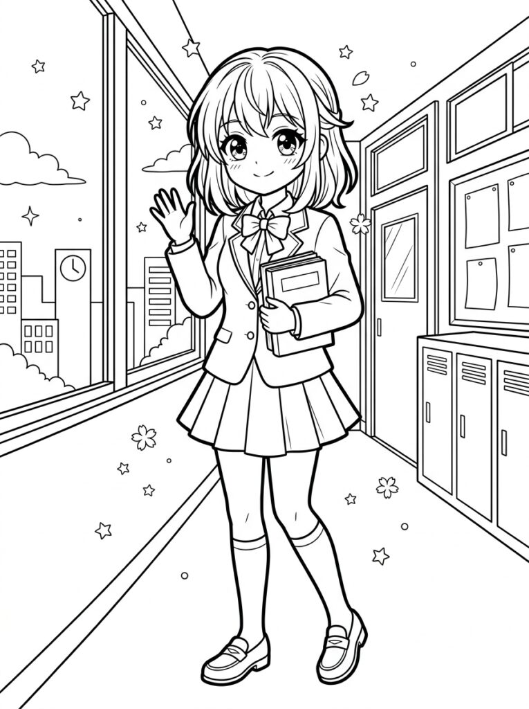 Anime Kleurplaten (Gratis PDF Printables) 38 - gratis kleurplaat om te printen