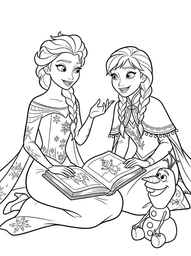 Anna en Elsa Kleurplaten (Gratis PDF Printables) 14 - gratis kleurplaat om te printen