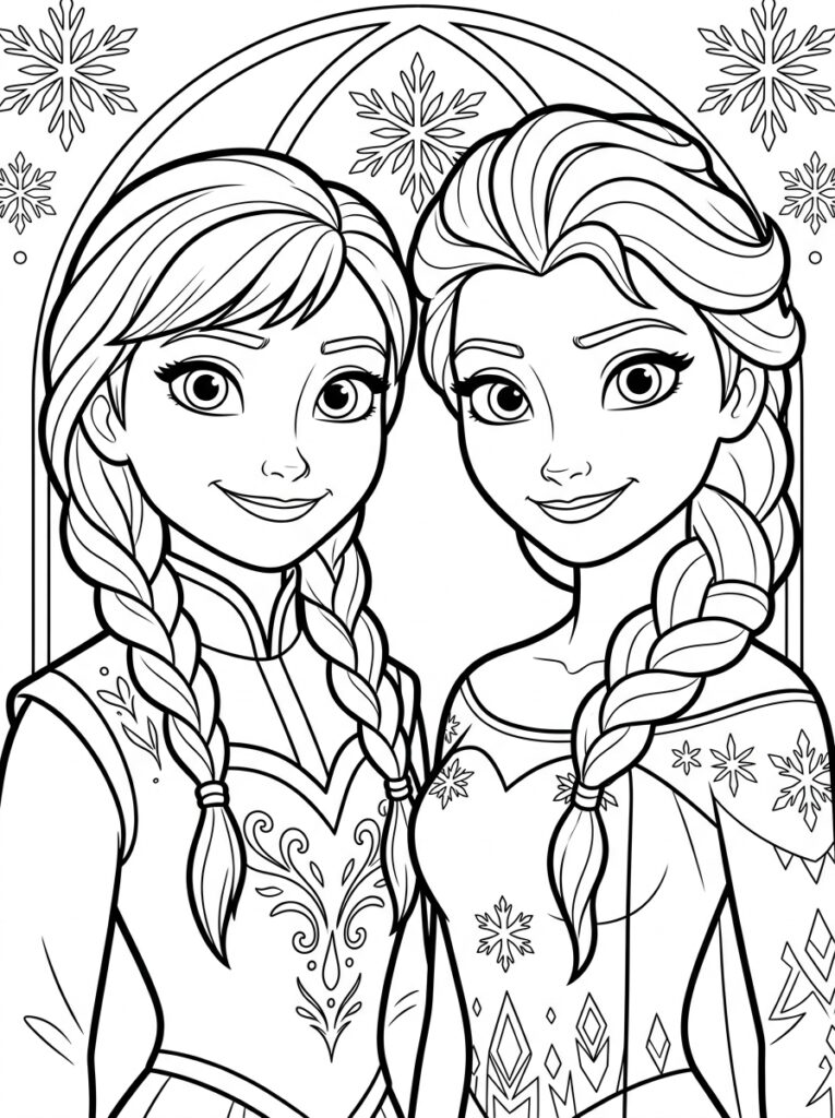Anna en Elsa Kleurplaten (Gratis PDF Printables) 17 - gratis kleurplaat om te printen