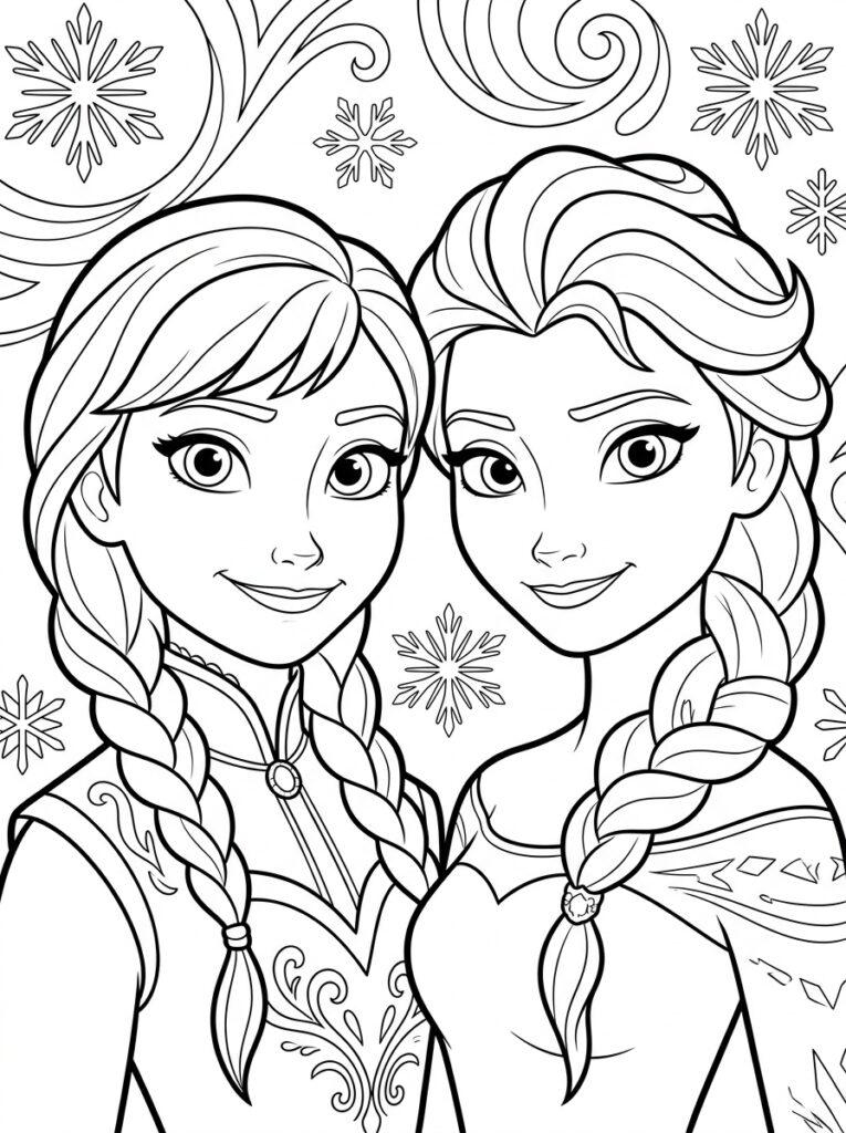 Anna en Elsa Kleurplaten (Gratis PDF Printables) 18 - gratis kleurplaat om te printen