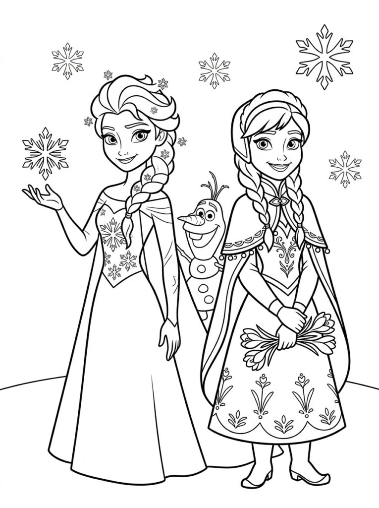 Anna en Elsa Kleurplaten (Gratis PDF Printables) 27 - gratis kleurplaat om te printen