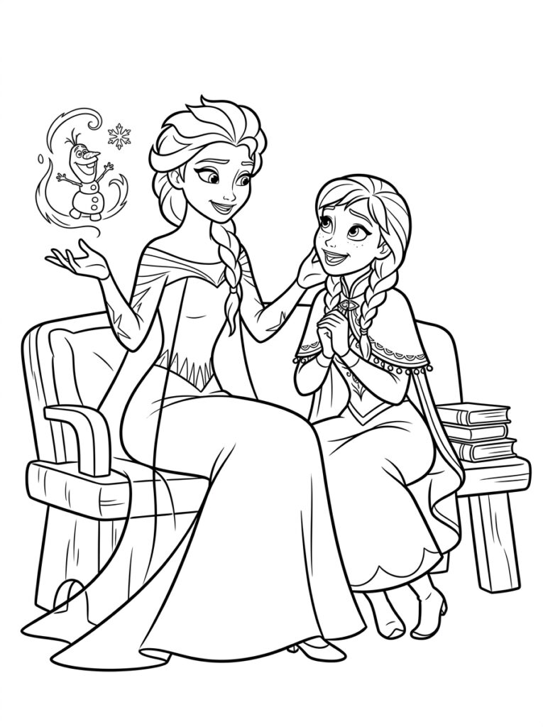 Anna en Elsa Kleurplaten (Gratis PDF Printables) 31 - gratis kleurplaat om te printen