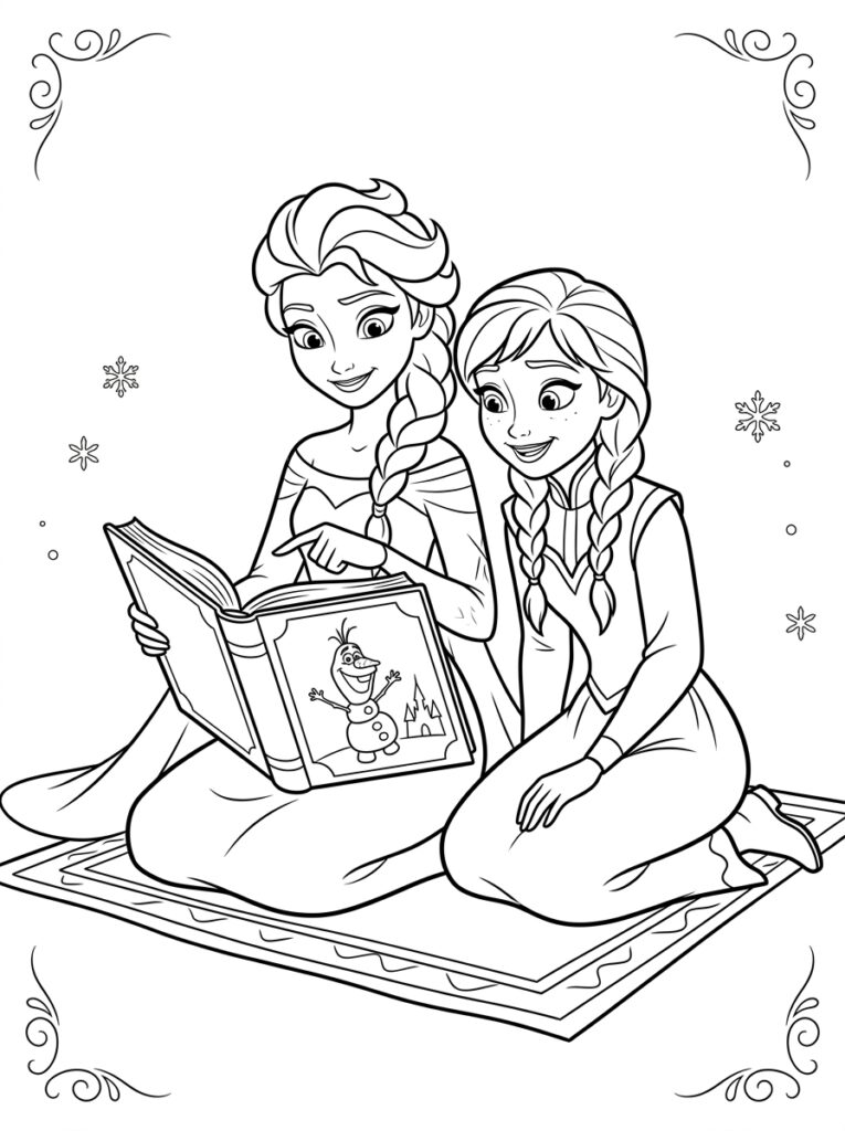 Anna en Elsa Kleurplaten (Gratis PDF Printables) 34 - gratis kleurplaat om te printen