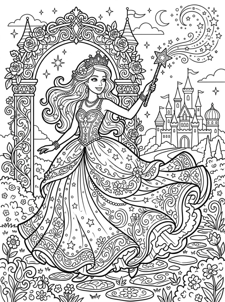 Barbie Kleurplaten (Gratis PDF Printables) 10 - gratis kleurplaat om te printen