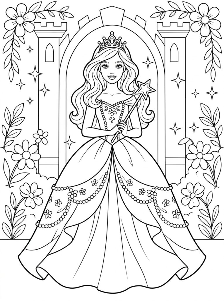 Barbie Kleurplaten (Gratis PDF Printables) 14 - gratis kleurplaat om te printen