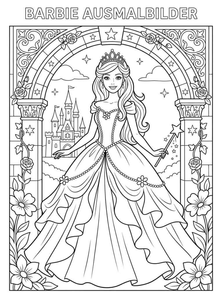 Barbie Kleurplaten (Gratis PDF Printables) 15 - gratis kleurplaat om te printen