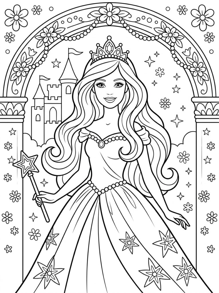 Barbie Kleurplaten (Gratis PDF Printables) 16 - gratis kleurplaat om te printen