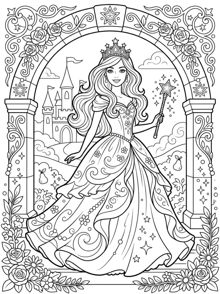 Barbie Kleurplaten (Gratis PDF Printables) 22 - gratis kleurplaat om te printen