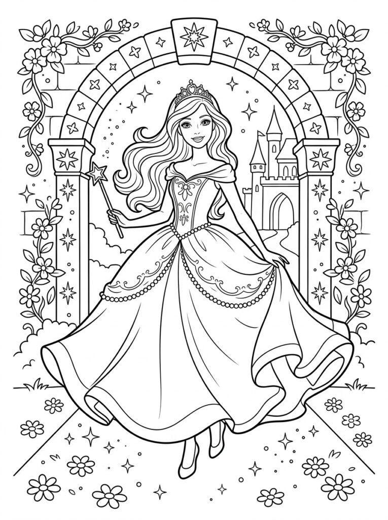 Barbie Kleurplaten (Gratis PDF Printables) 29 - gratis kleurplaat om te printen