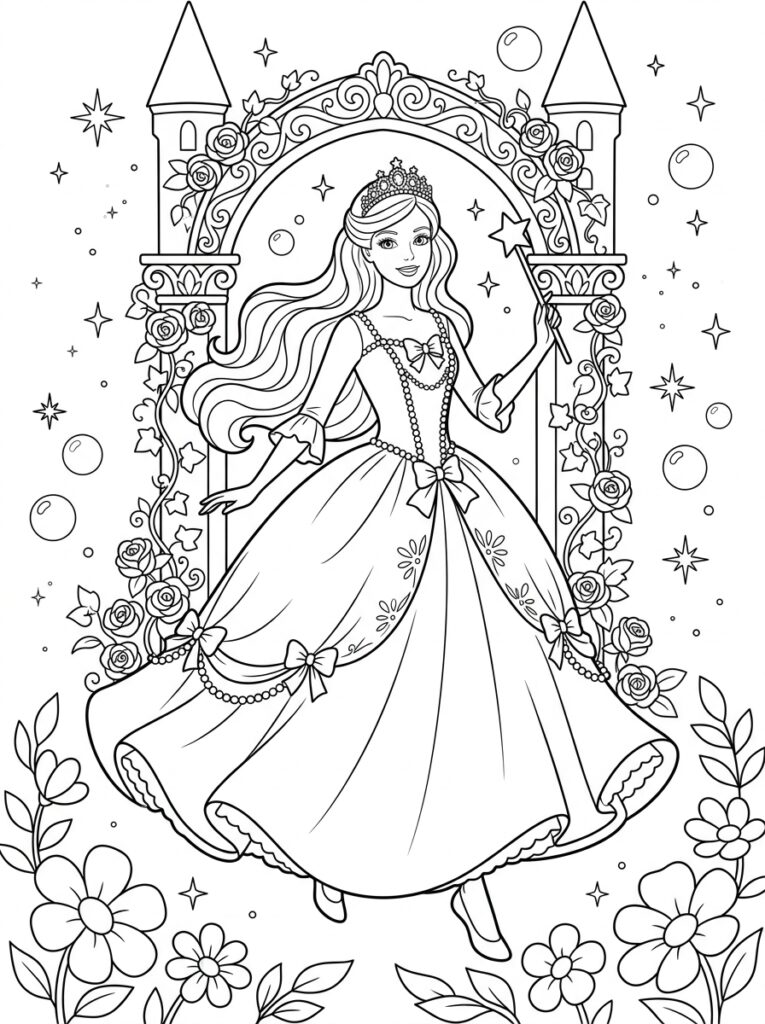 Barbie Kleurplaten (Gratis PDF Printables) 32 - gratis kleurplaat om te printen